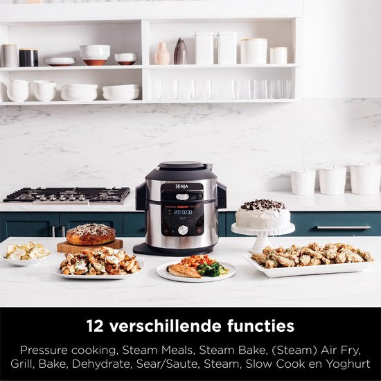 Multicuiseur Ninja Foodi OL650EU - 12 fonctions de cuisson - 7,5 litres - Comprend les fonctions friteuse à air chaud, cuisson sous pression, cuisson à la vapeur et grill