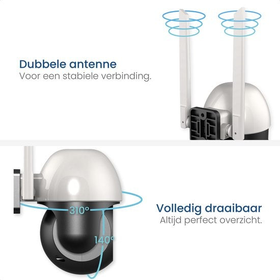 Caméra extérieure Gologi - Caméra extérieure avec vision nocturne - Caméra de sécurité - Caméra IP - Caméra de sécurité - Zoom numérique 4x - 3MP - Avec wifi et application