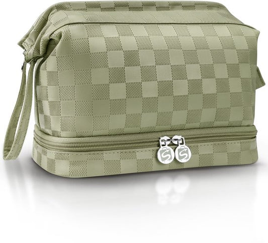 Skycases Travel Essentials - Trousse de toilette et de maquillage - Imperméable et compacte - Convient pour le voyage et l'usage quotidien - Unisexe - Vert Matcha