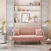 Canapé 2 places Yaheetech avec accoudoirs et 2 coussins lombaires - Rose - 143,5 x 71,5 x 75,5 cm