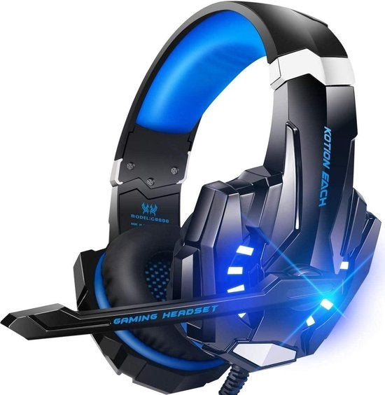 KOTION Casque de jeu EACH G9000 - PS4, ordinateurs portables - Noir/Bleu