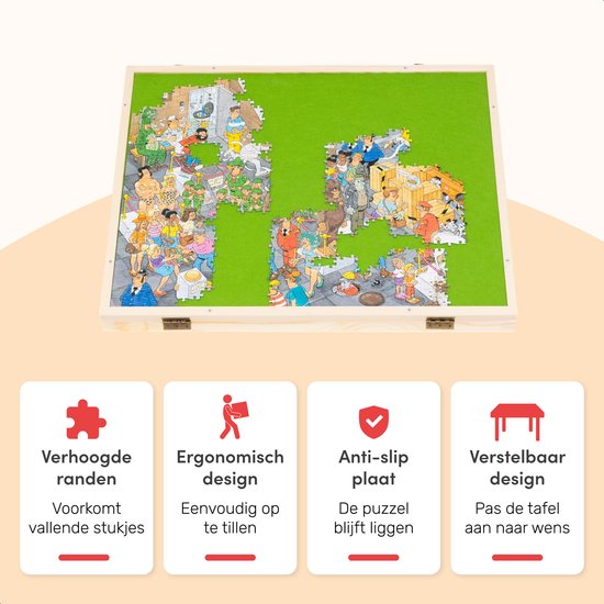 Diydash Plaque de puzzle réglable - 4 positions avec plaque de protection - Pour 1000 pièces - Puzzle - Table - Dossier - Tapis - Planche - Etagère - Tapis - Tiroirs