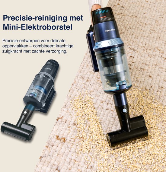 Aspirateur bâton CleanDetect 450W - Dépoussiéreur - Sans fil - 4 accessoires - Aspirateur - Sans sac sur batterie - Samako