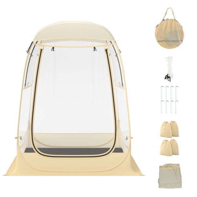 Tente de camping Coast Transparent pour 2 personnes - 128x128x158 cm - 3 saisons - Vue panoramique