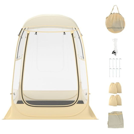 Tente de camping Coast Transparent pour 2 personnes - 128x128x158 cm - 3 saisons - Vue panoramique