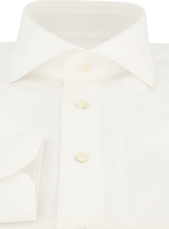 Chemise homme slim fit Profuomo - sergé - blanc - Repassage facile - Taille : 39