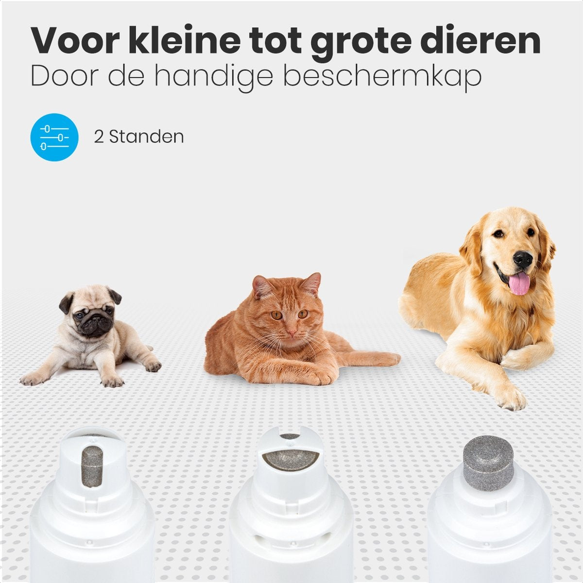 Auronic lime à ongles électrique - pour animaux - rechargeable - sans fil - tête de lime en diamant - chiens/chats - blanc