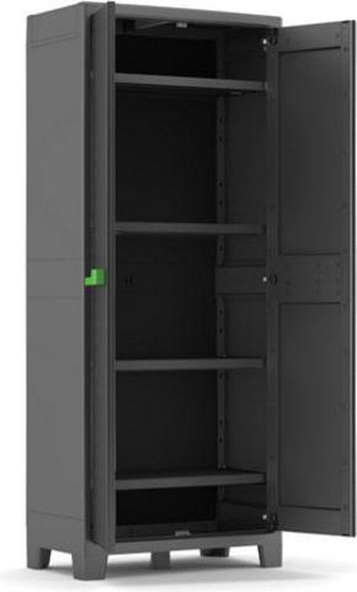 Keter Moby - Armoire haute - 4 étagères - 150kg max - 80x44x182 cm - Plastique - Anthracite