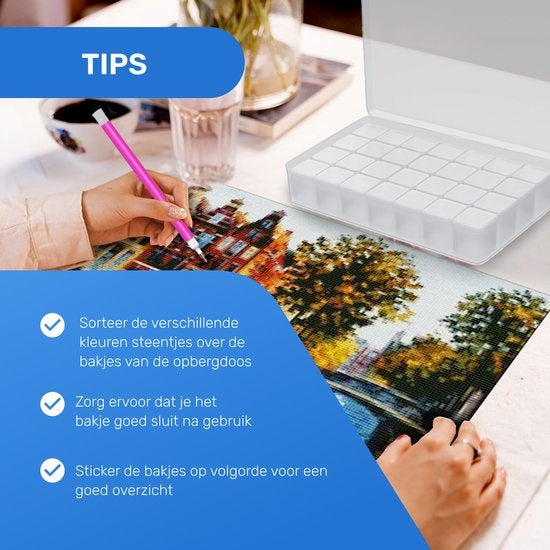 Rubye® Diamond Painting Accessories Package - Storage Box - Diamond Painting Adults - Pens - Wax - Shakers - Tweezers - Etui - Starter Pack