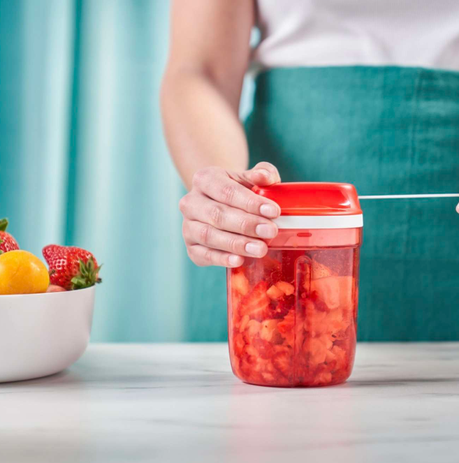Hachoir Tupperware SuperSonic moyen - 730 ml - 3 lames - Rouge