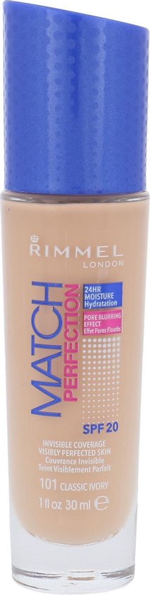 Fond de teint Rimmel Match Perfection - 101 Classic Ivory