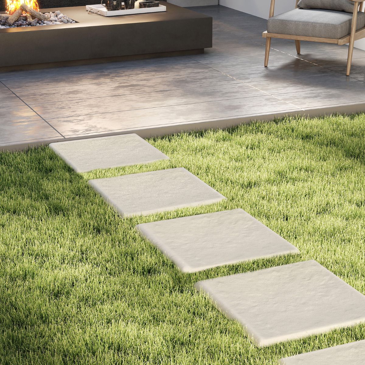 Coast Set Of 8 Garden Tiles - Résistant aux intempéries - Plastique - 39.5 x 39.5 cm - Beige