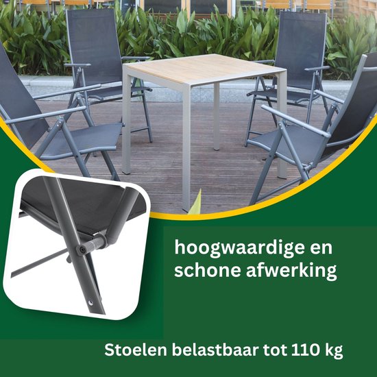 Albatros Aruba Garden Chairs Set of 2 - Chaises de jardin pliantes avec structure métallique robuste et grande capacité de charge - Chaises pliantes confortables également comme chaises de terrasse ou chaises de balcon