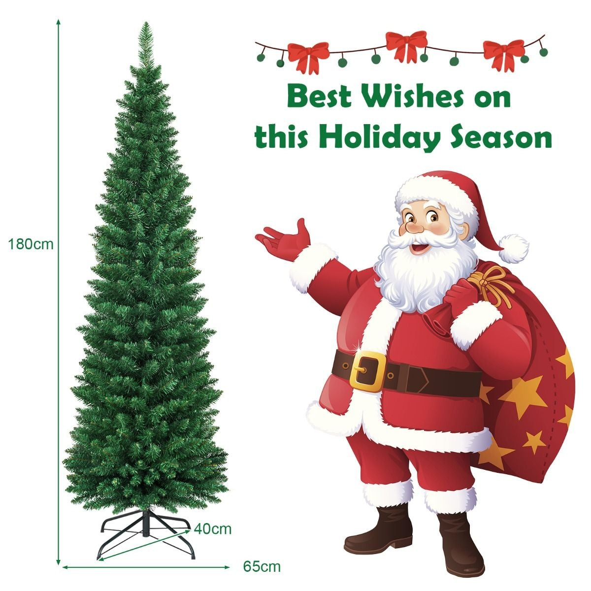 Coast Artificial Christmas Tree Arbre de Noël avec 1 000 aiguilles d'épicéa en PVC - Vert - 180cm