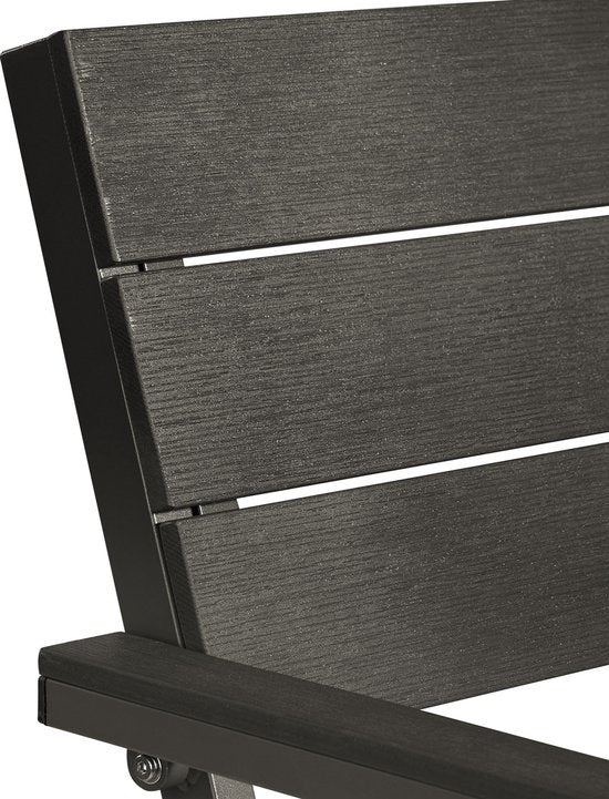 tectake® - Banc de jardin - Banc 2 places avec structure en aluminium et lattes Hi-Impact - Convient pour la terrasse, le parc, le balcon, les meubles de jardin et la maison - Durable, résistant aux intempéries, facile à assembler - Max. 250kg - gris fonc