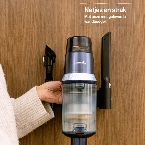 Aspirateur bâton CleanDetect 450W - Dépoussiéreur - Sans fil - 4 accessoires - Aspirateur - Sans sac sur batterie - Samako