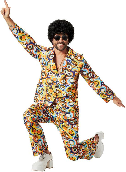 dressforfun - costume homme 70s disco retro circle pattern - XXL - Costume carnaval - Halloween - Dress up - Party wear - Party - Party wear