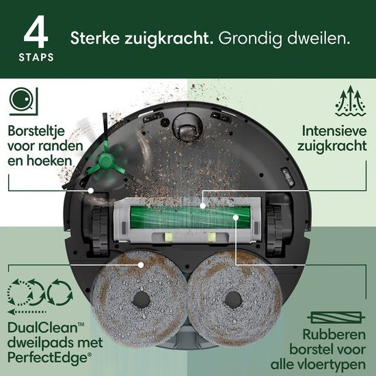 iRobot Roomba® Plus 505 Combo Robot + station de recharge Autowash™ - Robot aspirateur avec fonction de lavage - Noir - N1850