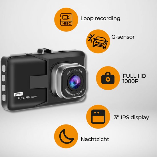 Denver Dashcam - Dashcam pour voiture - FULL HD - G-Sensor - Loop Recording - Night Vision - CCT1610