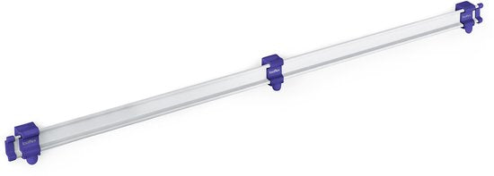 Support pour balais et système de rangement pour outils de jardin Toolflex - Convient aux outils de Ø 15 à 35 mm - Rail en aluminium - 94 cm - Comprend 5 supports pour outils et le matériel de montage - Violet