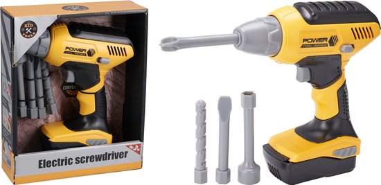Kid Tools – Jouet-outil : visseuse – 4 embouts inclus – Lumières et sons – 15,5 x 6 x 17 cm