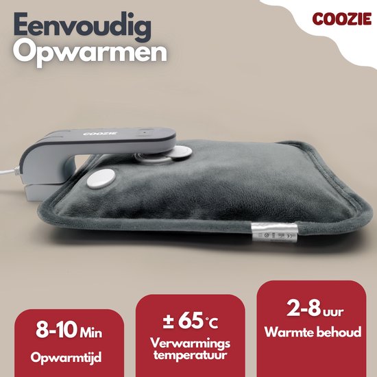 Coozie Bouillotte électrique avec housse ThermoSoft - Bouillotte - Bouteilles d'eau chaude - Bouillotte - Coussin chauffant