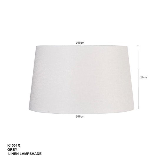 Steinhauer - Abat-jour K1001R - Ø45 cm - Gris lin - Forme cylindrique - Raccord E27 - Design intemporel - Convient aux lampadaires et aux suspensions