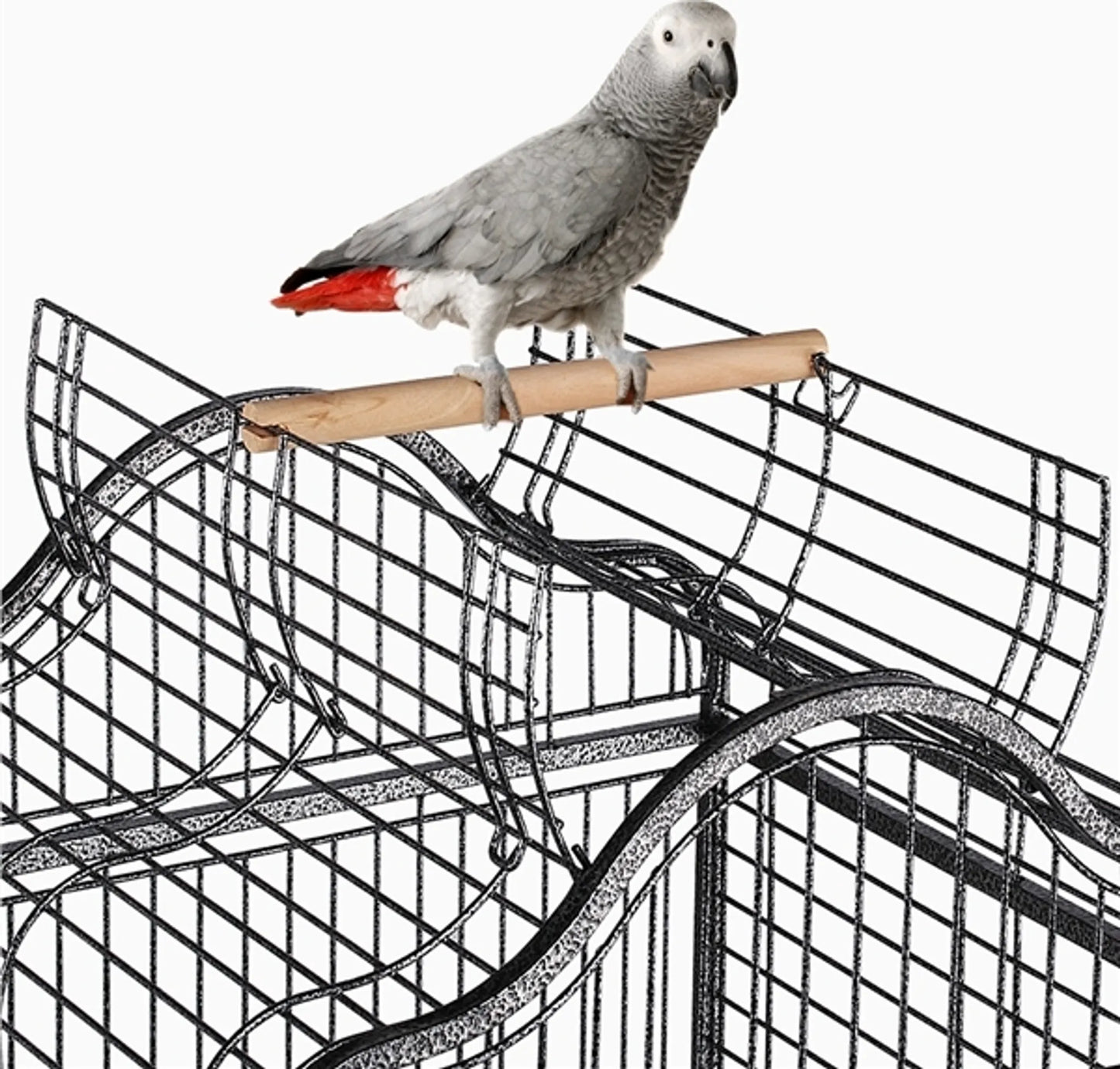 Yaheetech Cage à oiseaux Cage pour perroquets - 81 x 77 x 154-160 cm - équipée d'un toit victorien pliant et d'un collecteur de saletés et d'une base mobile - pour perroquets et grands oiseaux - métal martelé noir
