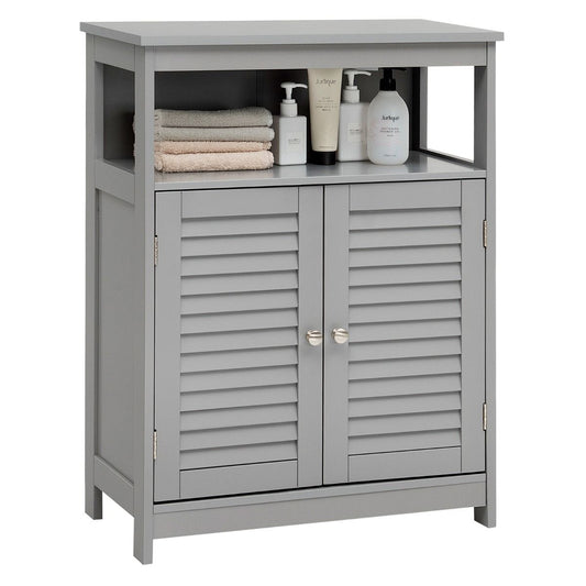 Meuble de salle de bain Coast - Double porte - Etagère ouverte - 60 x 30,5 x 80 cm - Gris