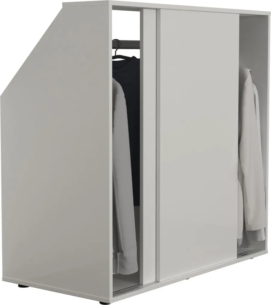 Armoire à portes coulissantes Coast avec tringle à vêtements - 100 x 50 x 100 cm - Blanc