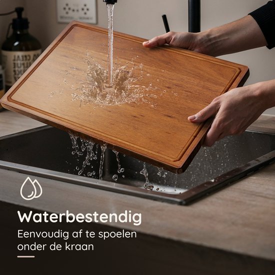 Deleca Planche à découper en bois de noyer - Double face avec poche à jus / poignées - Grande et épaisse planche à découper - Pour la cuisine, planche à découper durable, planche à servir, planche à fromage, planche à boissons, planche à tapas - Bois de n