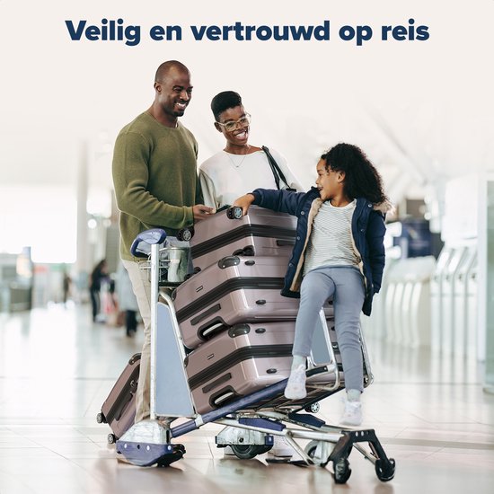 TRVLMORE Set de valises - 3 pièces - Set de valises de voyage complet - 45L Hand Luggage + 75L and 115L Spacious Luggage - Rose Gold