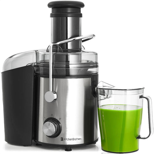 KitchenBrothers Extracteur de jus - Pour légumes et fruits - 1100 ml - 800W - Noir