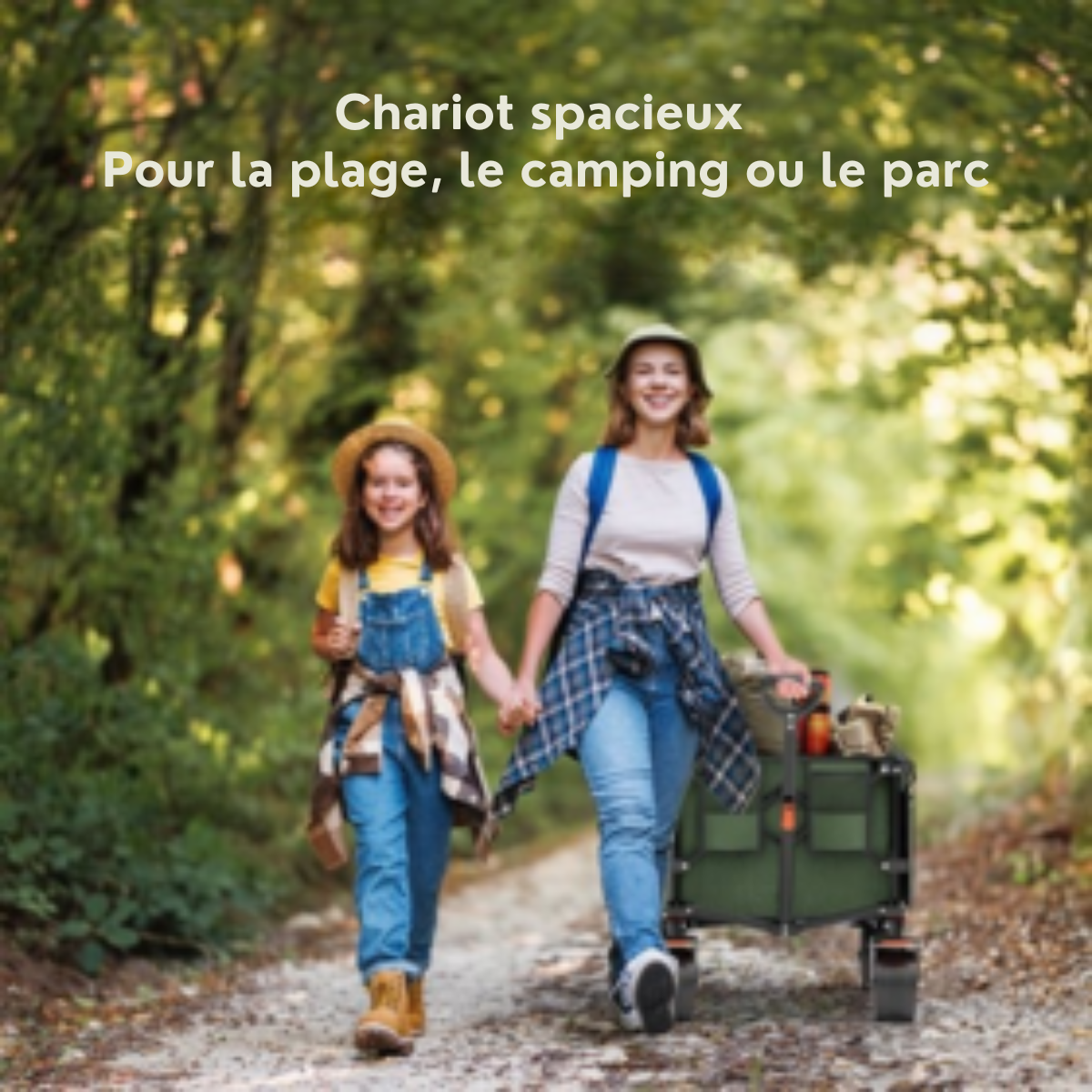 LifeGoods Wagon - XL - Pliable - 200L - 150KG de capacité de charge - Vert