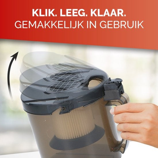 Dunlop Aspirateur sans sac - 700 Watts - Bac de récupération de 2 litres - Rouge/Noir