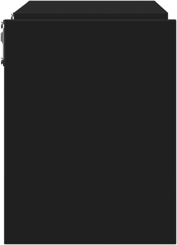 vidaXL Lot de 2 étagères murales – 100 x 15 x 20 cm – Noir – Bois laqué