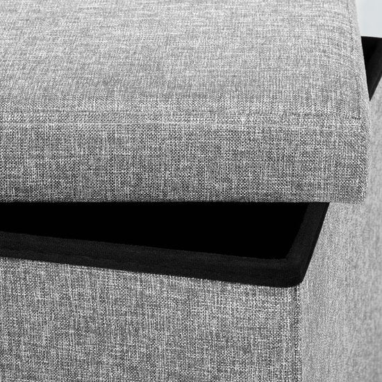Banc de rangement Casaria - 80x40x40cm Cuir synthétique pliable 100L - Gris