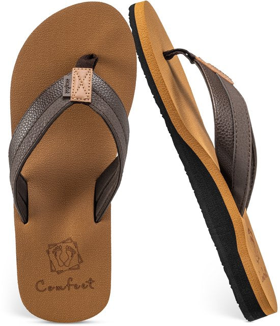 Pantoufles Homme - Sandales - Marron - Taille 42 - Comfeet