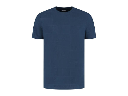 T-shirt Boston Brothers à motif jacquard à carreaux - taille L - bleu marine