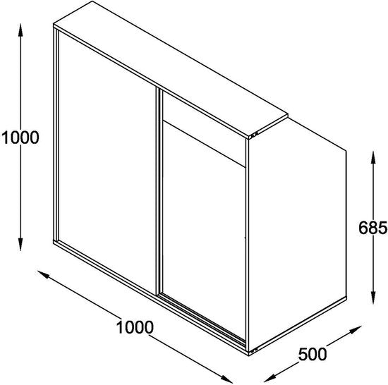 Armoire mur incliné chambre mansardée portes coulissantes - tringle à linge - armoire de rangement adaptée aux murs inclinés