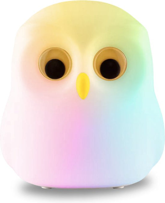 Vulpes Goods® Veilleuse pour enfants - 8 couleurs de LED et blanc - Veilleuse pour chambre de bébé - Hibou - Rechargeable par USB - Variateur - Minuterie - Sans fil - Adapté aux enfants