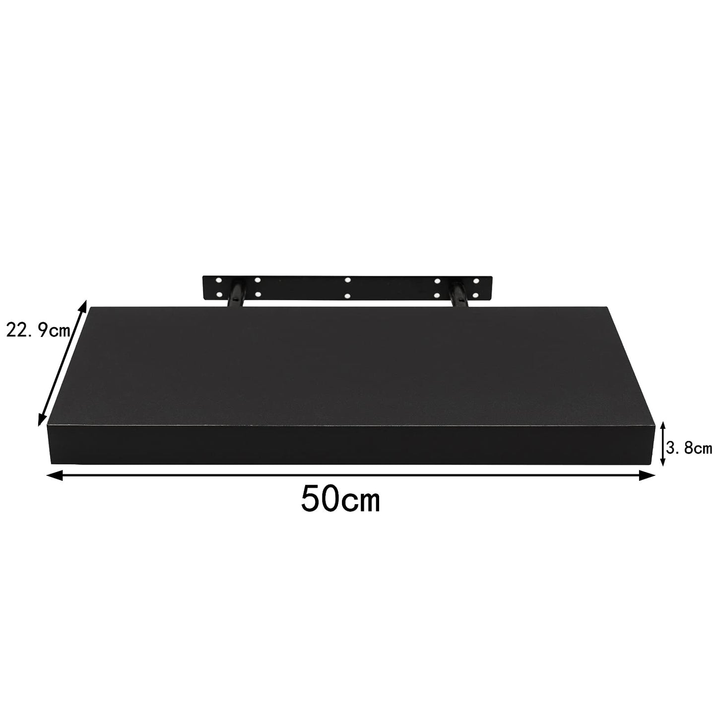 WOLTU RG9368sz - Étagère murale - MDF - Noir - 50 x 22,9 x 3,8 cm