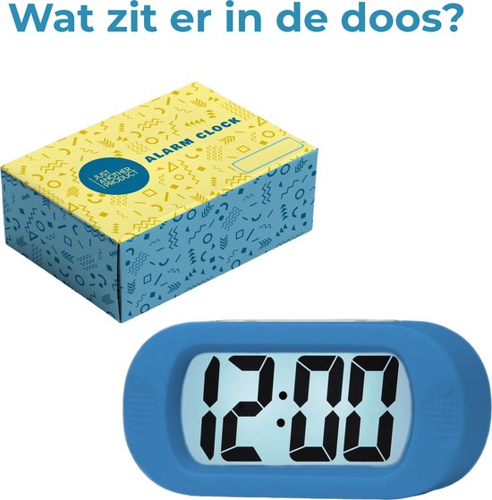 Réveil numérique JAP AP17 - Réveil robuste - Avec fonction snooze et éclairage - Coque de protection en caoutchouc - Bleu