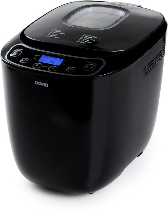 Machine à pain DOMO DO1119B - 12 programmes - 700-1000 g - Programme sans gluten - Noir