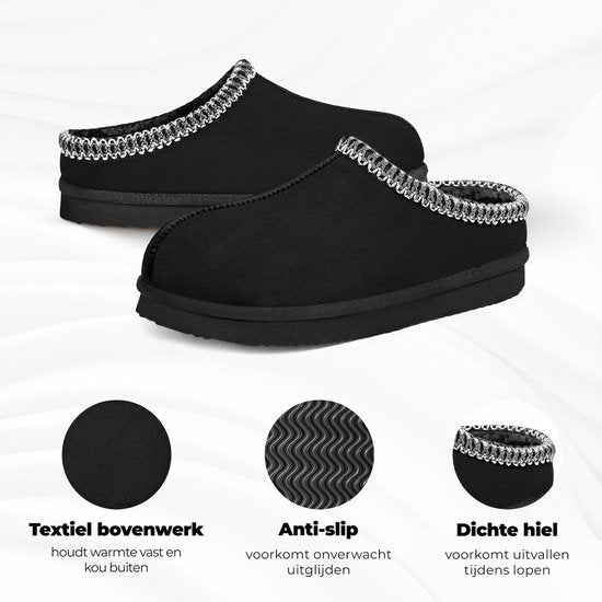Pantoufles pour femmes - Pantoufles - Taille 38/39 - Noir - Antidérapantes - Comfeet