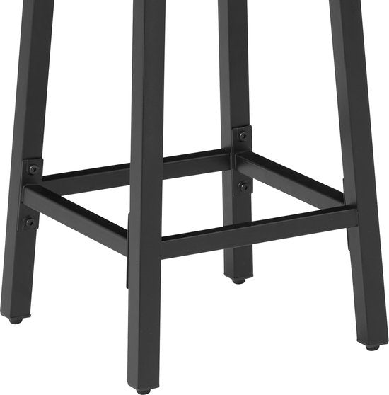 tectake - Lot de 2 tabourets de bar "Corby" - industriel - brun foncé - 404332