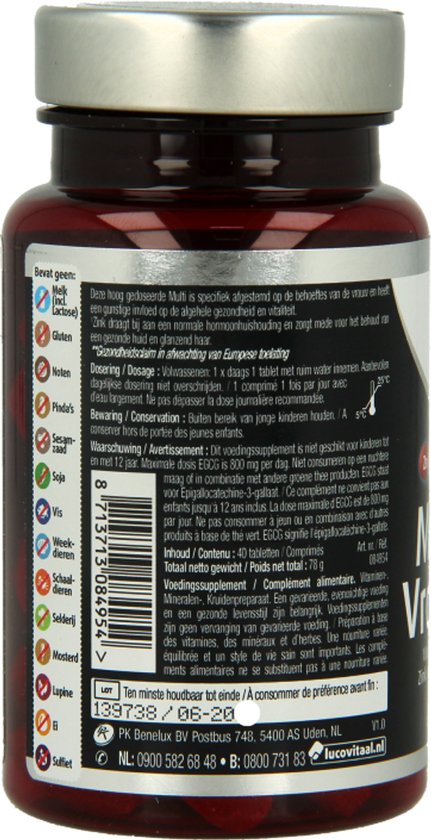 Lucovitaal Multi Femme Complet 50+ au ginkgo biloba, 40 gélules