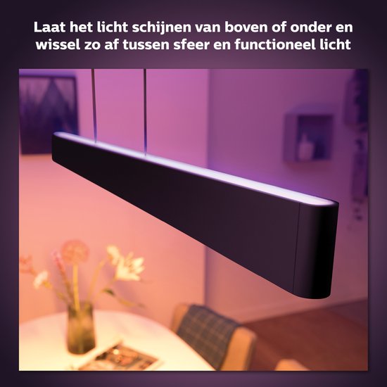 Suspension Philips Hue Ensis - lumière blanche et colorée - noire