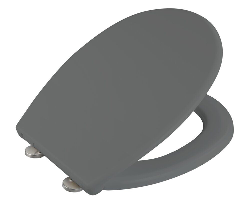 Siège de WC WENKO Vorno Neo gris - Duroplast - Easy-Close - Fix-Clip