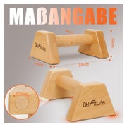 DH FitLife Poignées de pompes en bois - Lot de 2 - Hêtre - Max. 200 kg